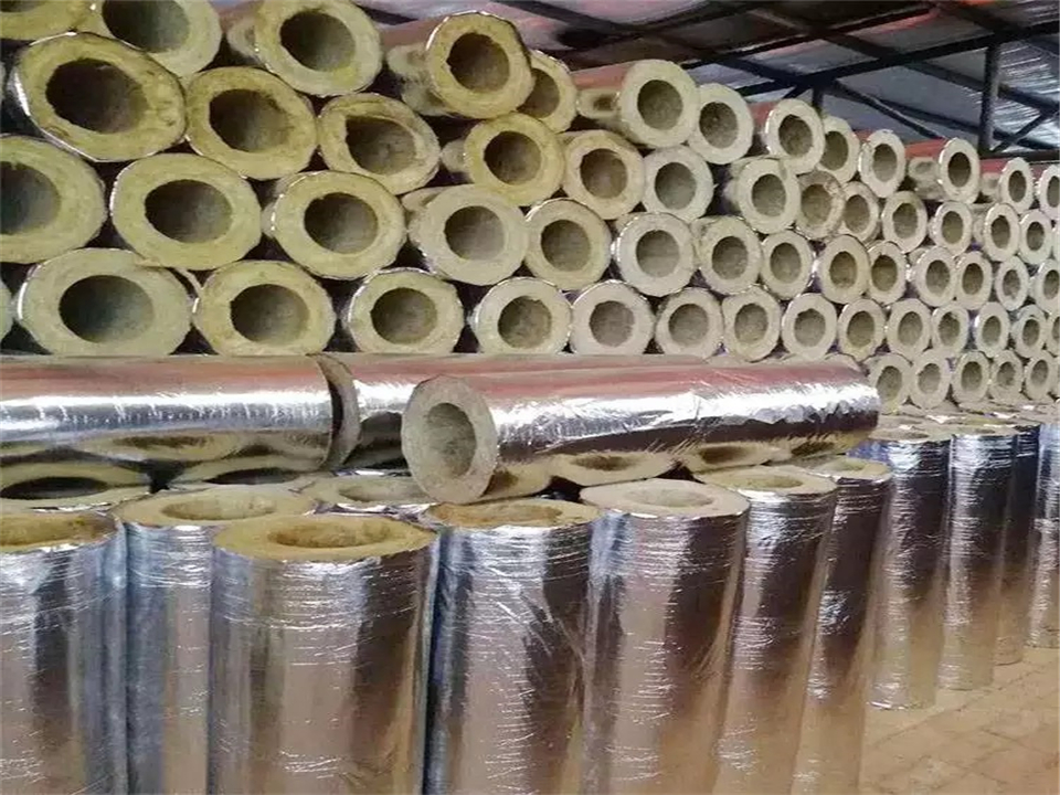 Foil-faced rock wool pipe sections with weathering, corrosion and ageing resistance