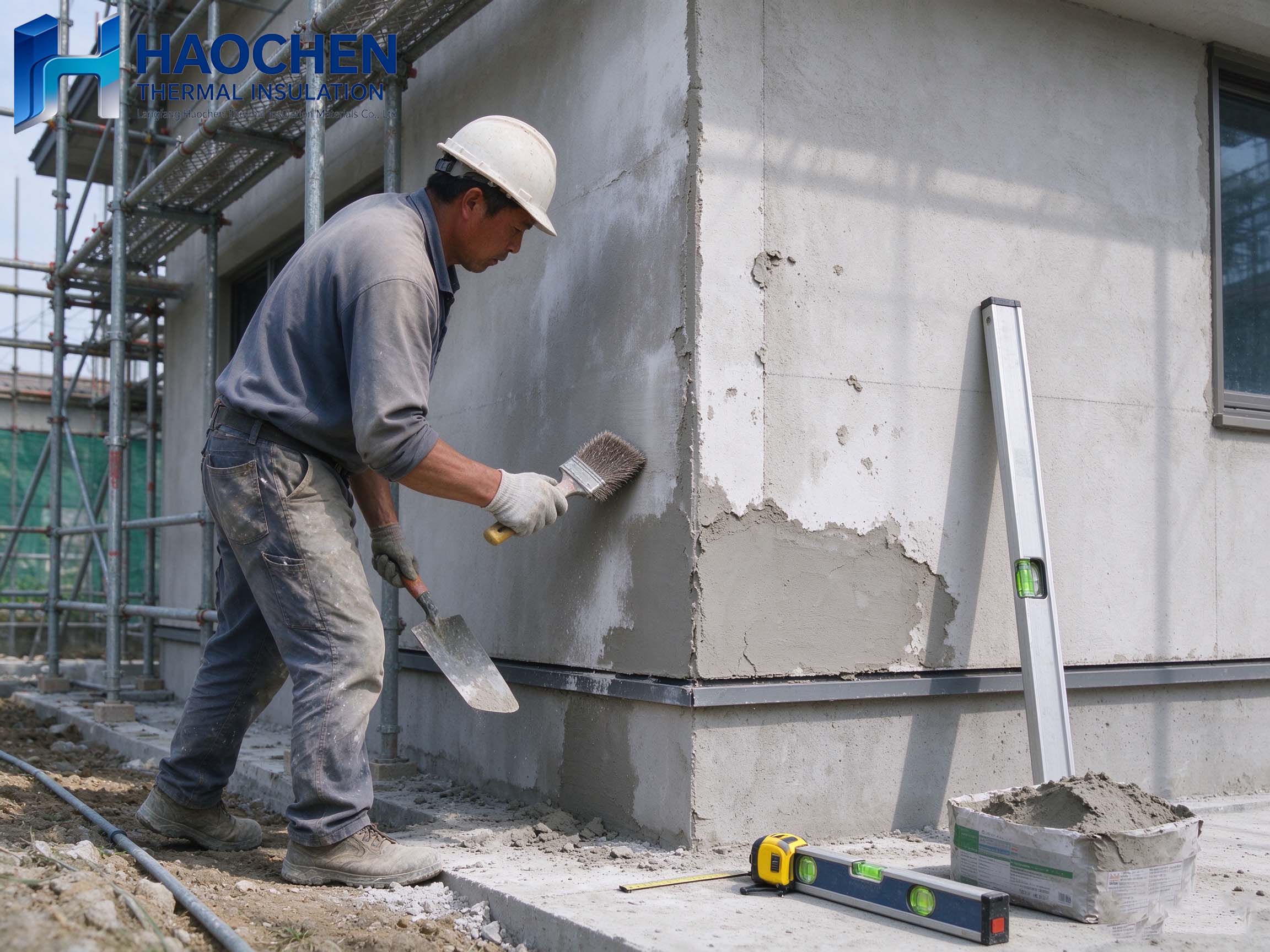 Substrate preparation for external stone wool insulation