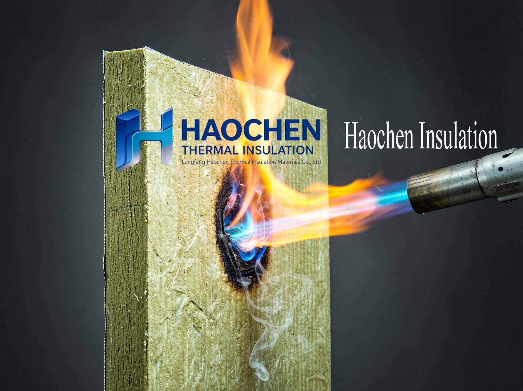 Haochen Insulation Class A non-combustible basalt rock wool board fire resistance test